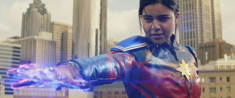Iman Vellani as Ms. Marvel/Kamala Khan in Marvel Studios' MS. MARVEL, exclusively on Disney+. Photo courtesy of Marvel Studios. ©Marvel Studios 2022. All Rights Reserved.